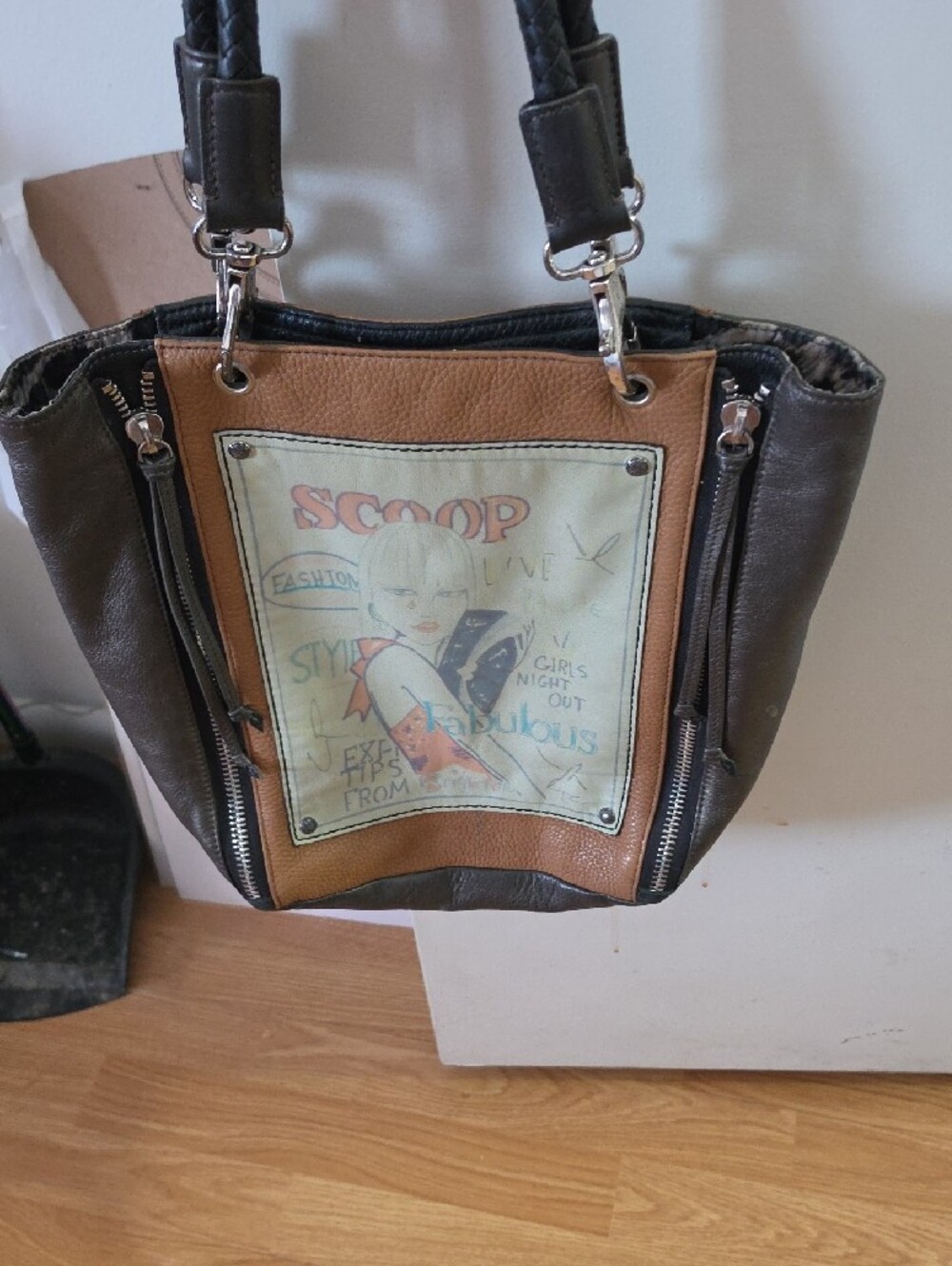 Brighton Brown & Tan Fasionista Graphic Shoulder Bag - Picture 3 of 6